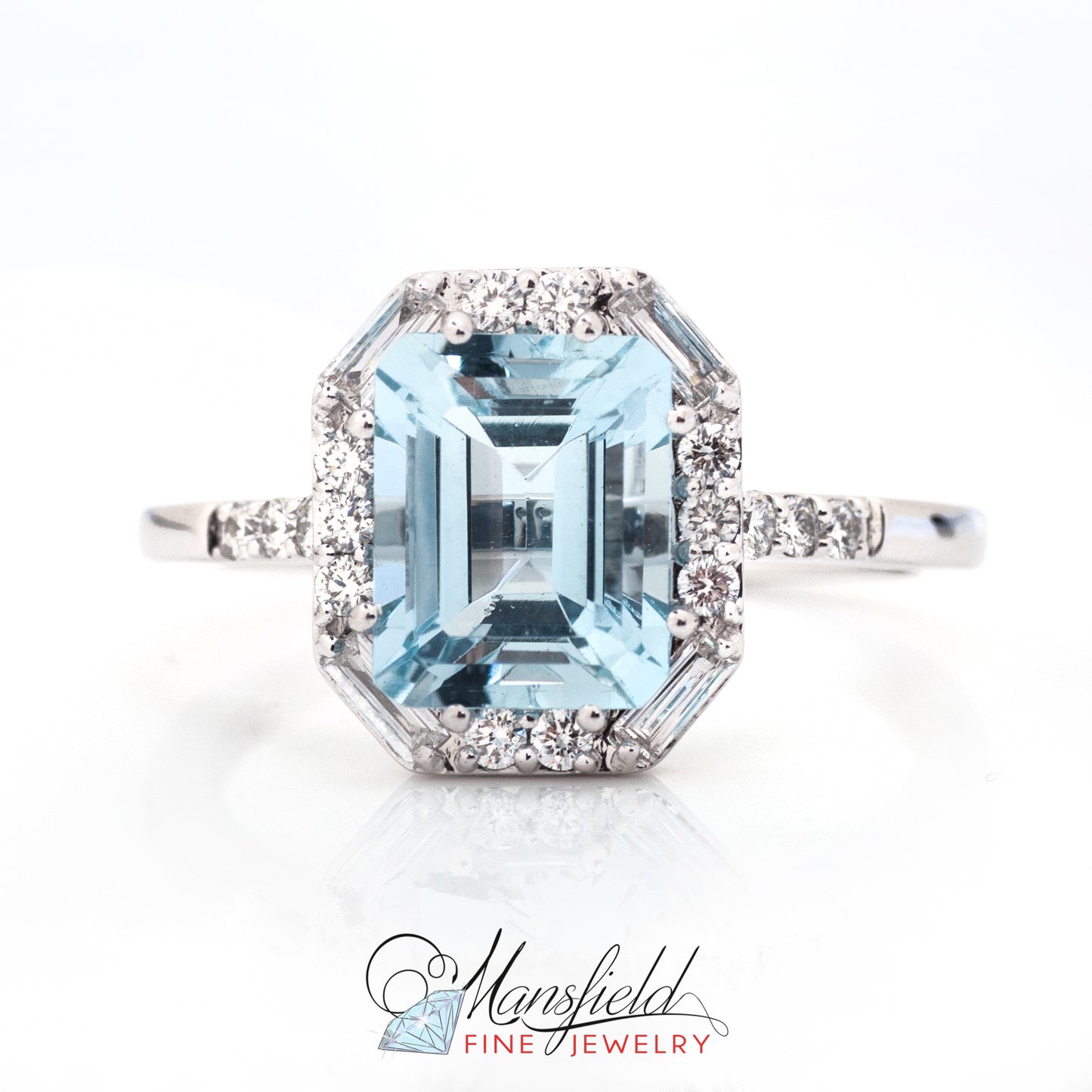 Emerald Cut Aquamarine Cocktail Ring