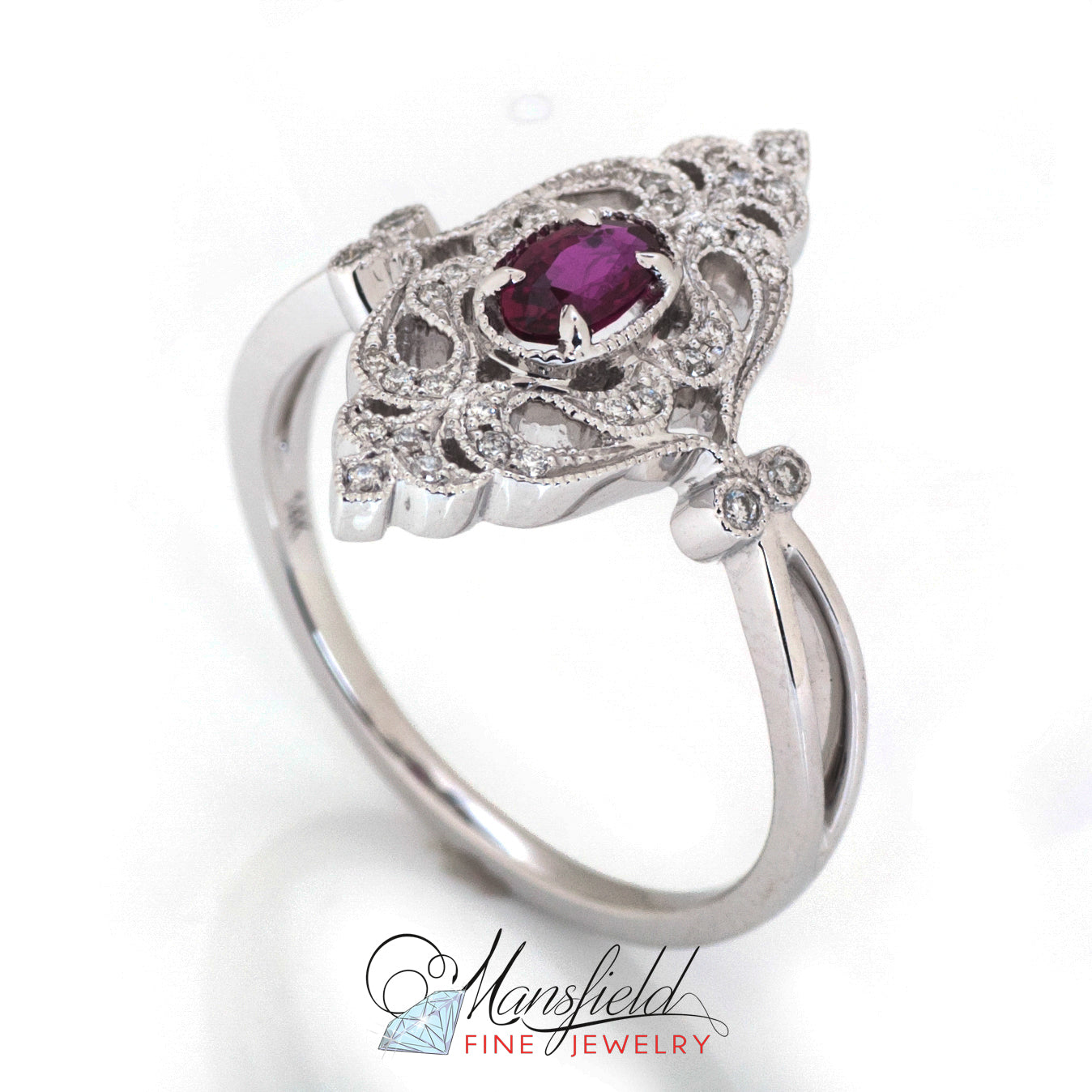 Ruby Shield Cocktail Ring