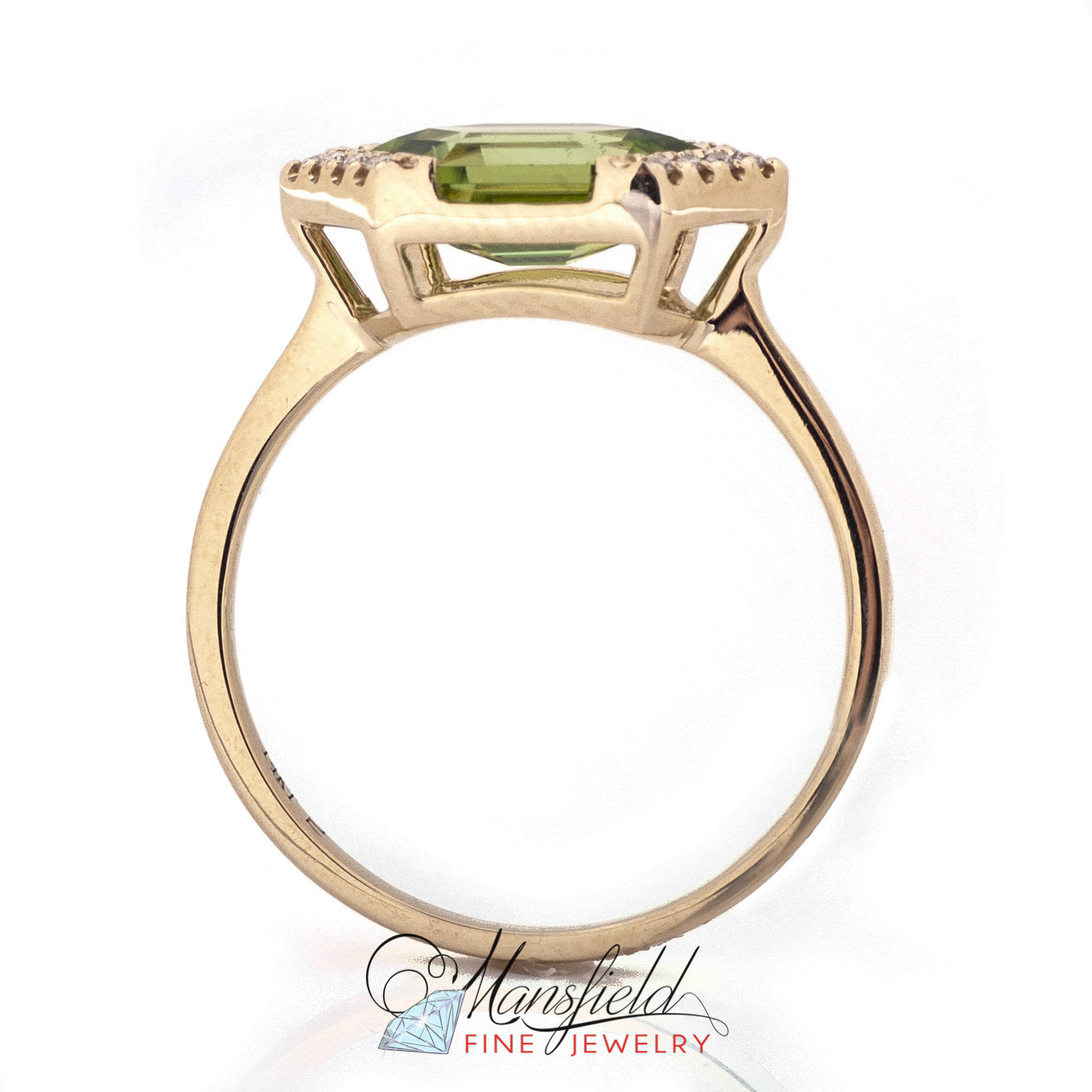 Fancy Peridot and Diamond Ring