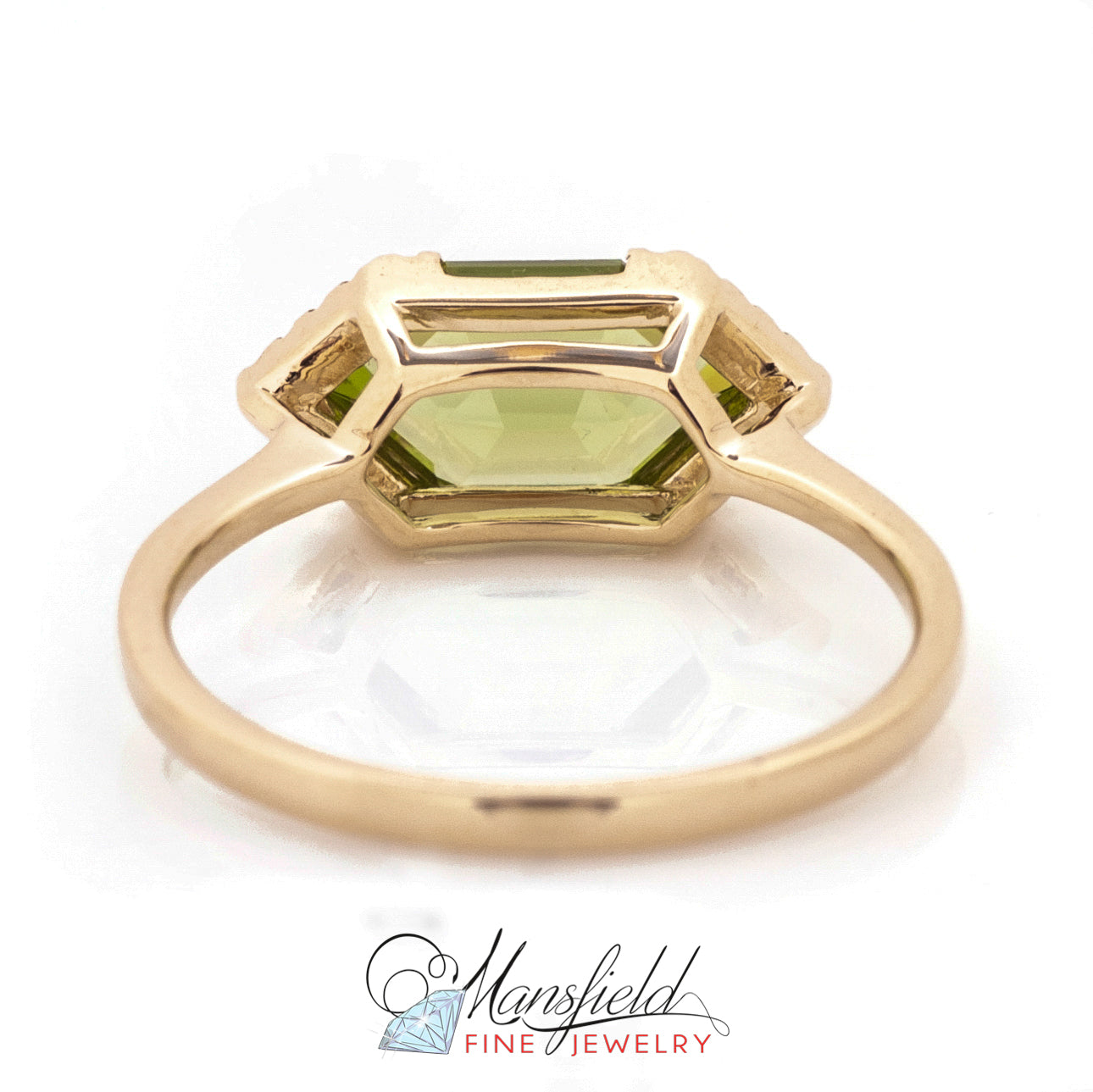 Fancy Peridot and Diamond Ring