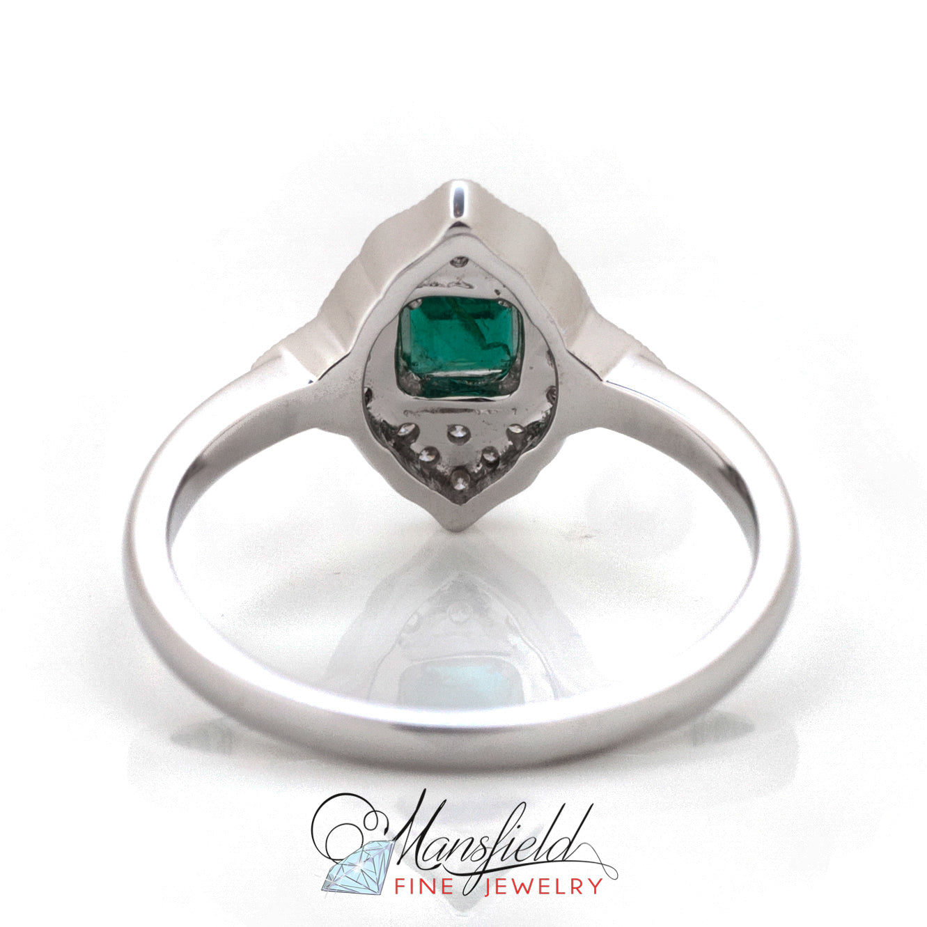 Emerald and Pave Diamond Kite Ring