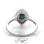 Emerald and Pave Diamond Kite Ring